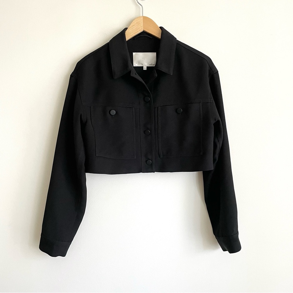 Aritzia Le Fou Wilfred Ourson Little Cropped Jacket Black